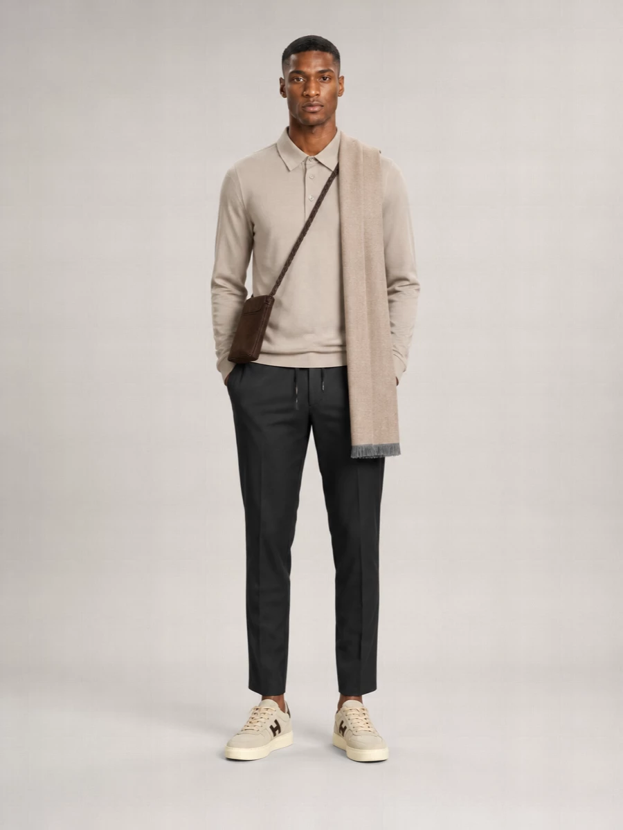 Herno Wool Long-Sleeve Polo Shirt