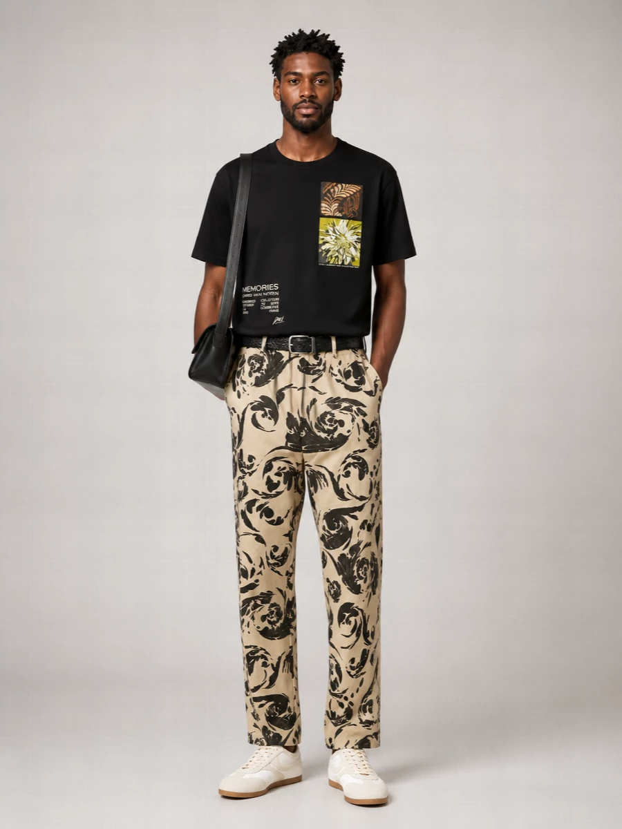 Dries Van Noten Printed Viscose Straight-Leg Trousers