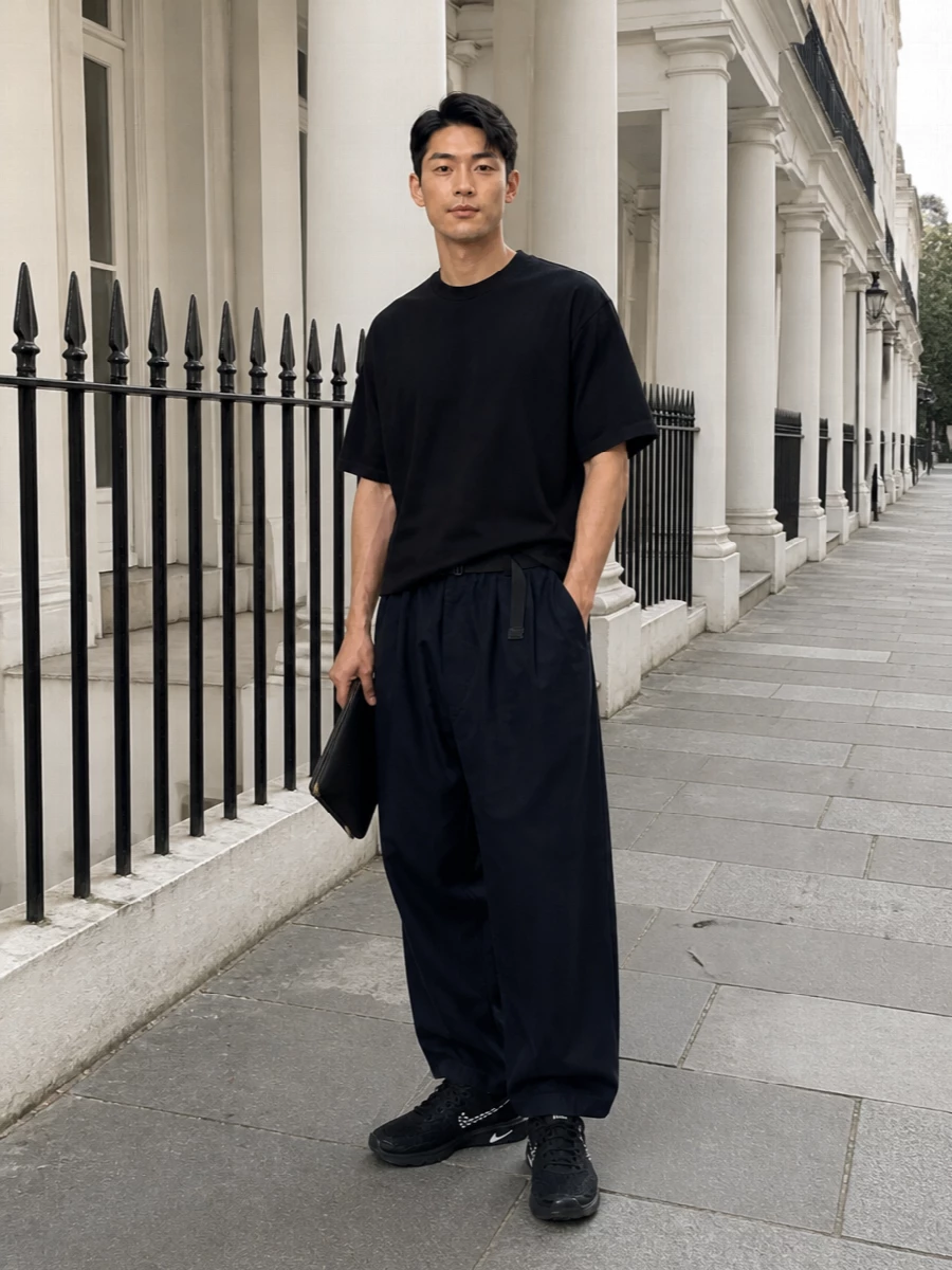 Comme des garcons homme wide leg trouser outfit