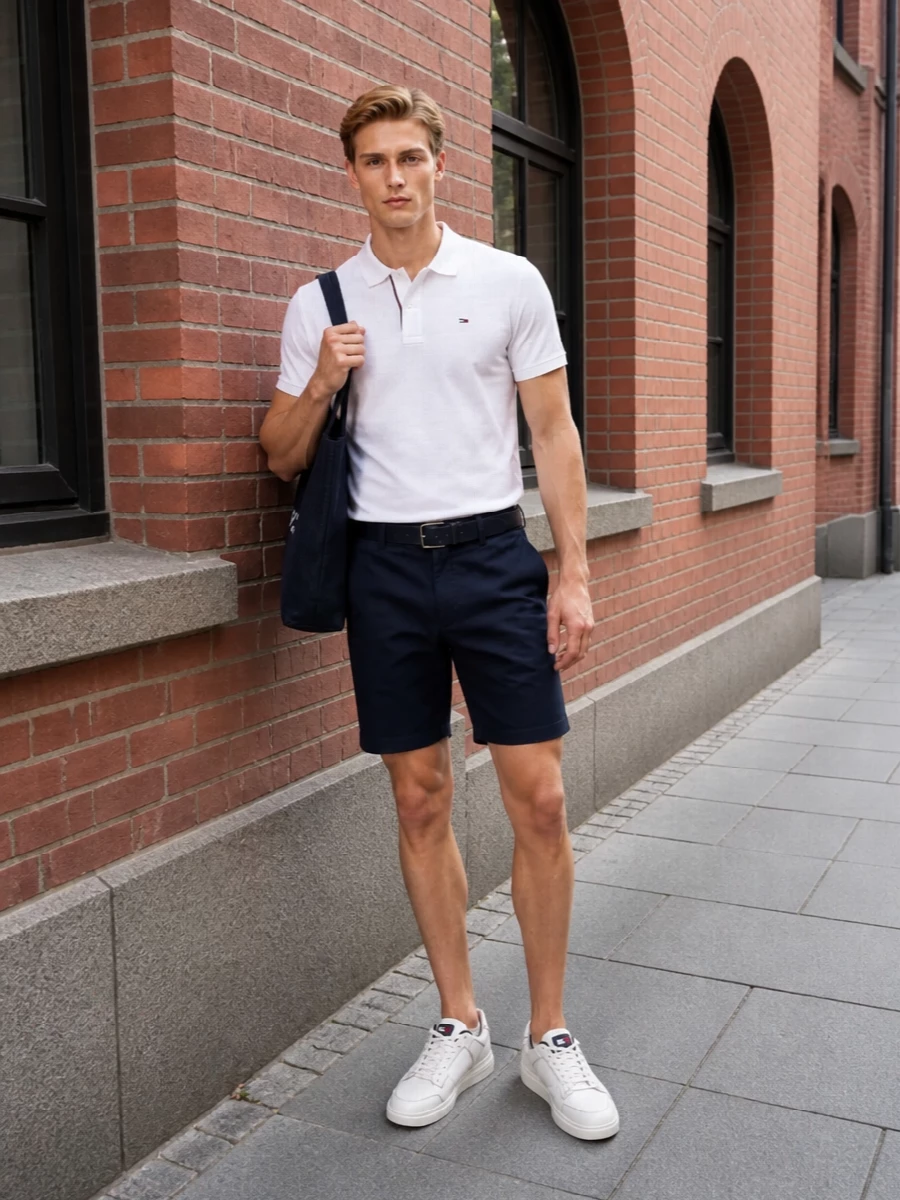 Tommy hilfiger polo navy shorts court sneakers