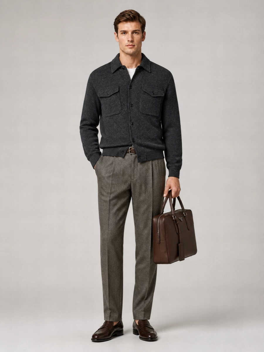 Lardini Wool Double-Breasted Coat