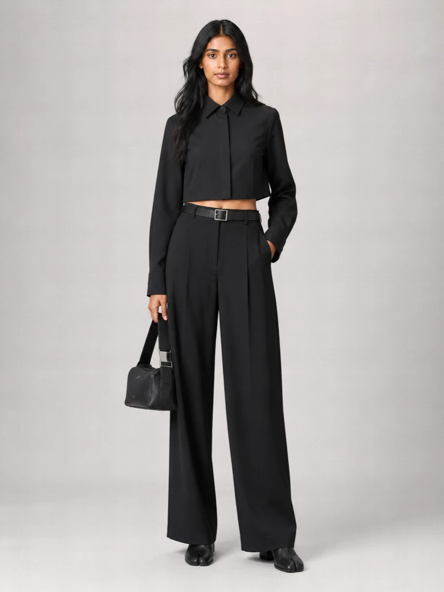 S Max Mara Virgin Wool Wide-Leg Trousers