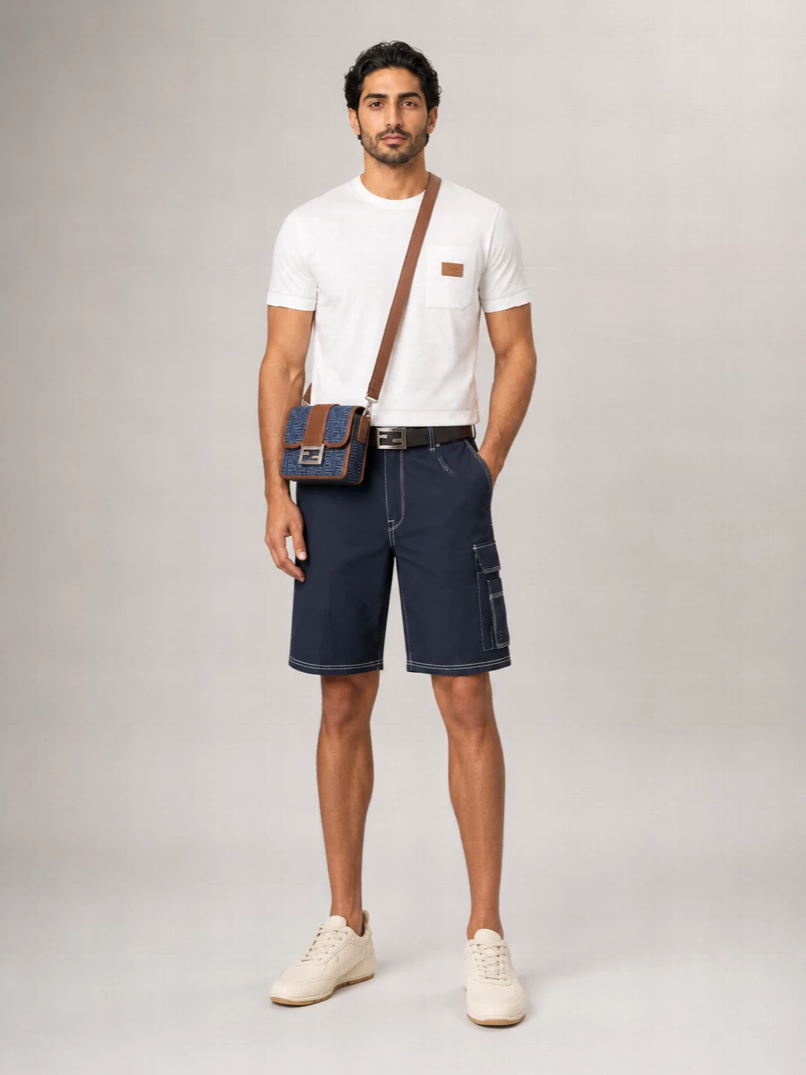 Fendi Cotton Canvas Relaxed-Fit Cargo Bermuda Shorts