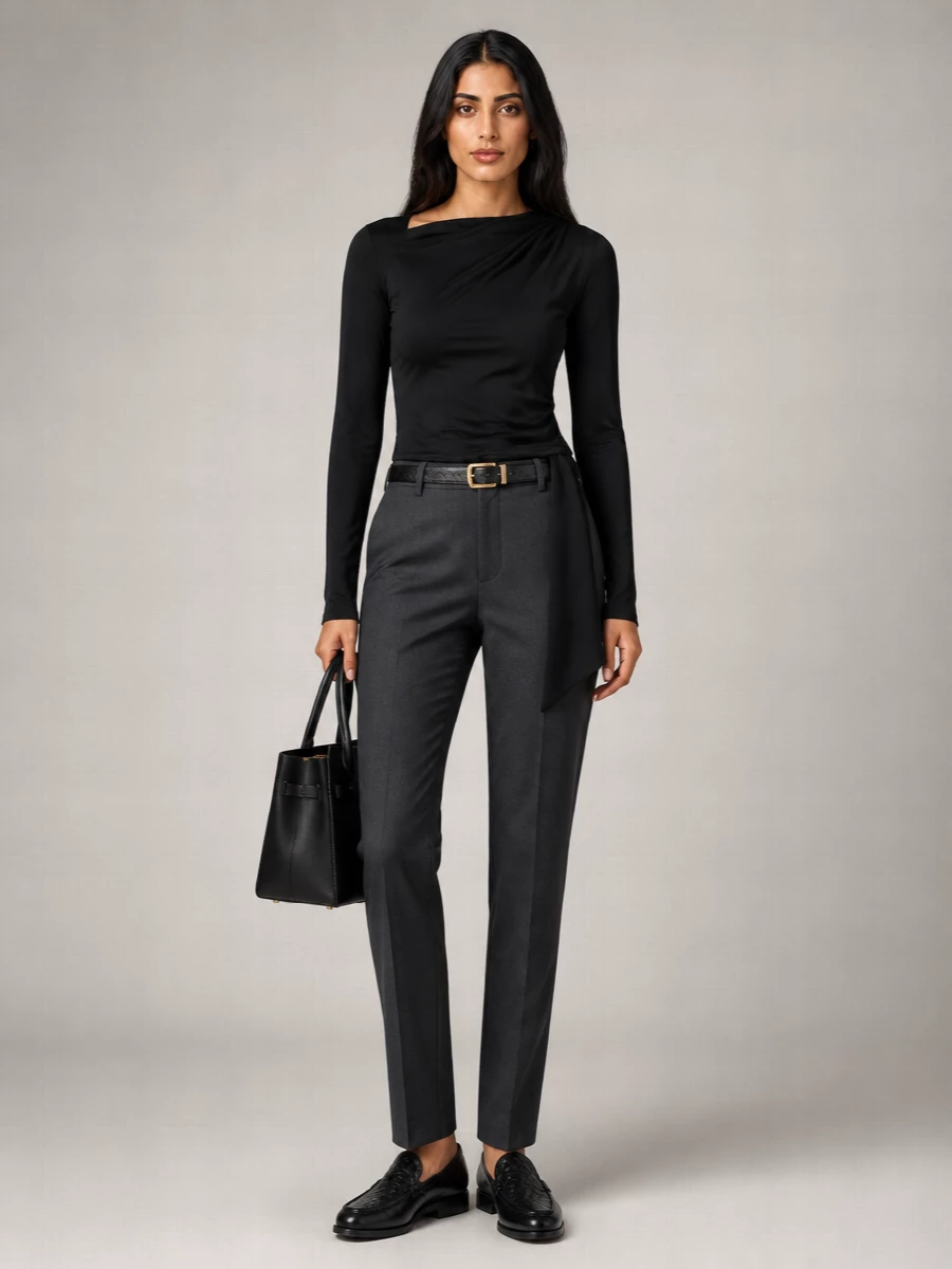Victoria Beckham Wool Straight-Leg Tailored Trousers