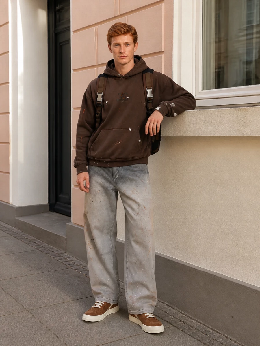 Gallery dept hoodie wide leg jeans rick owens