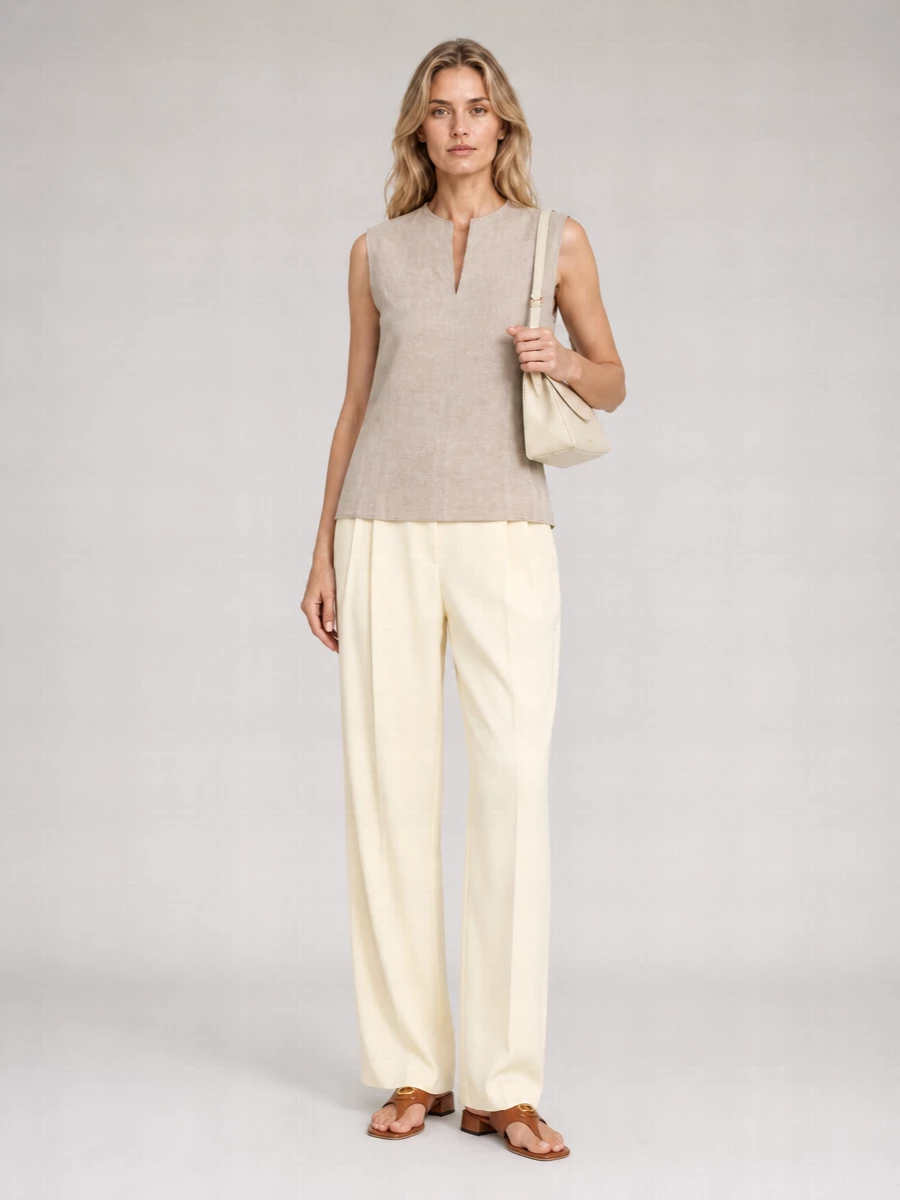 Fabiana Filippi Linen Sleeveless Blouse