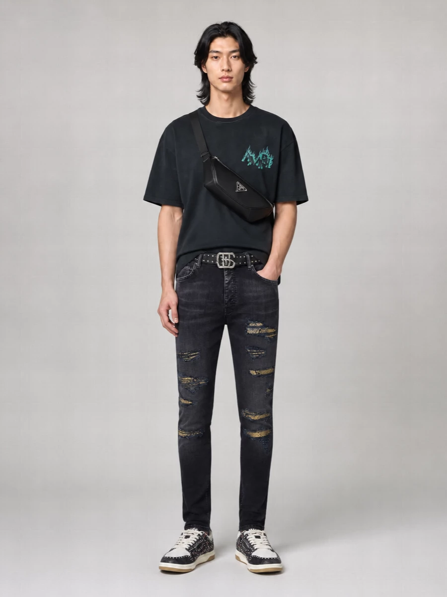 Amiri Snake Thrasher Skinny Jeans