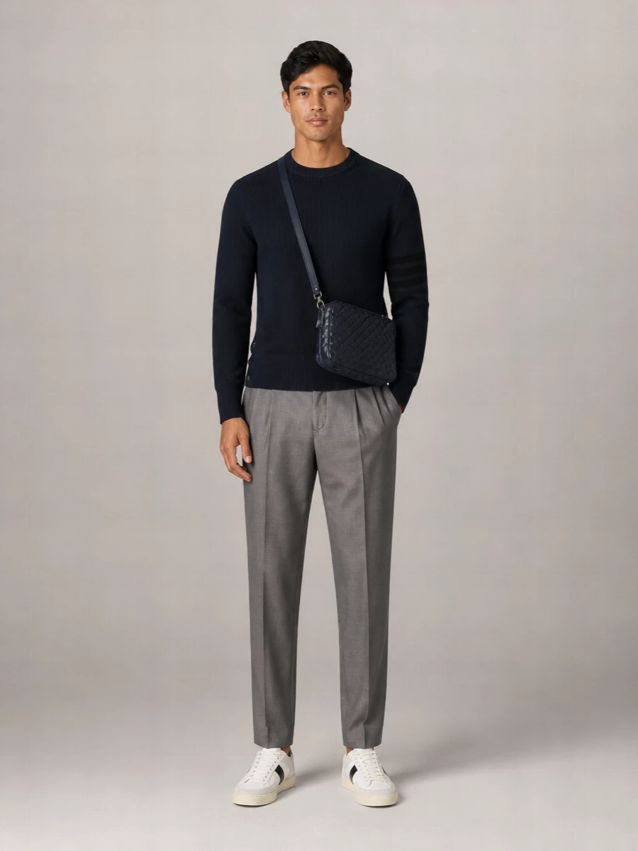 Tom Ford Leather Paneled Low-Top Sneakers