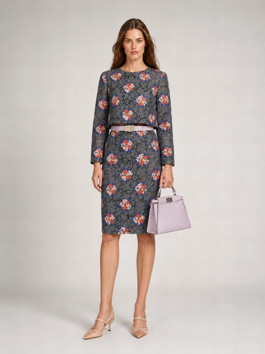 Fendi Floral Lace Cropped Blazer