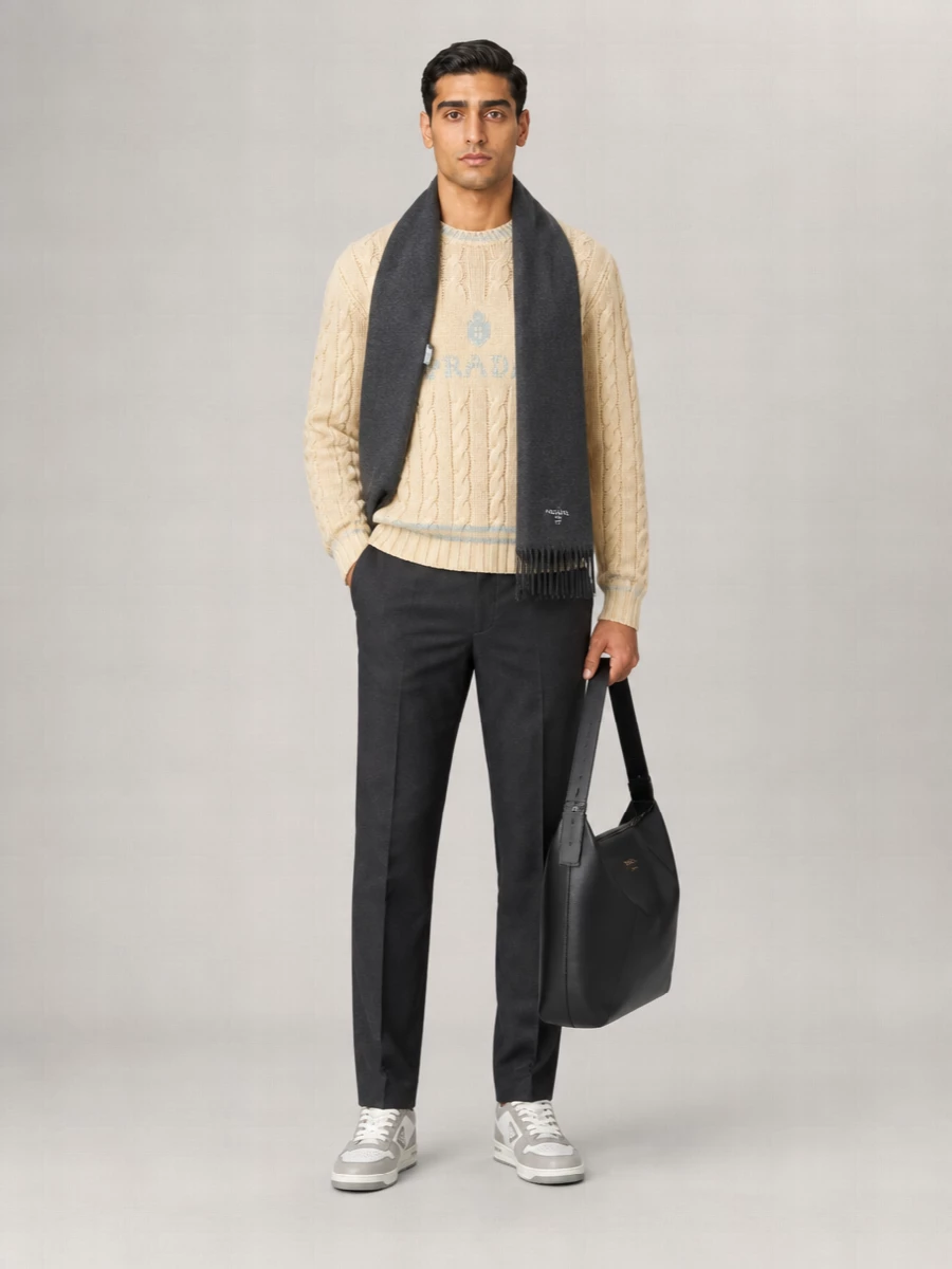 Prada cable-knit wool crewneck jumper