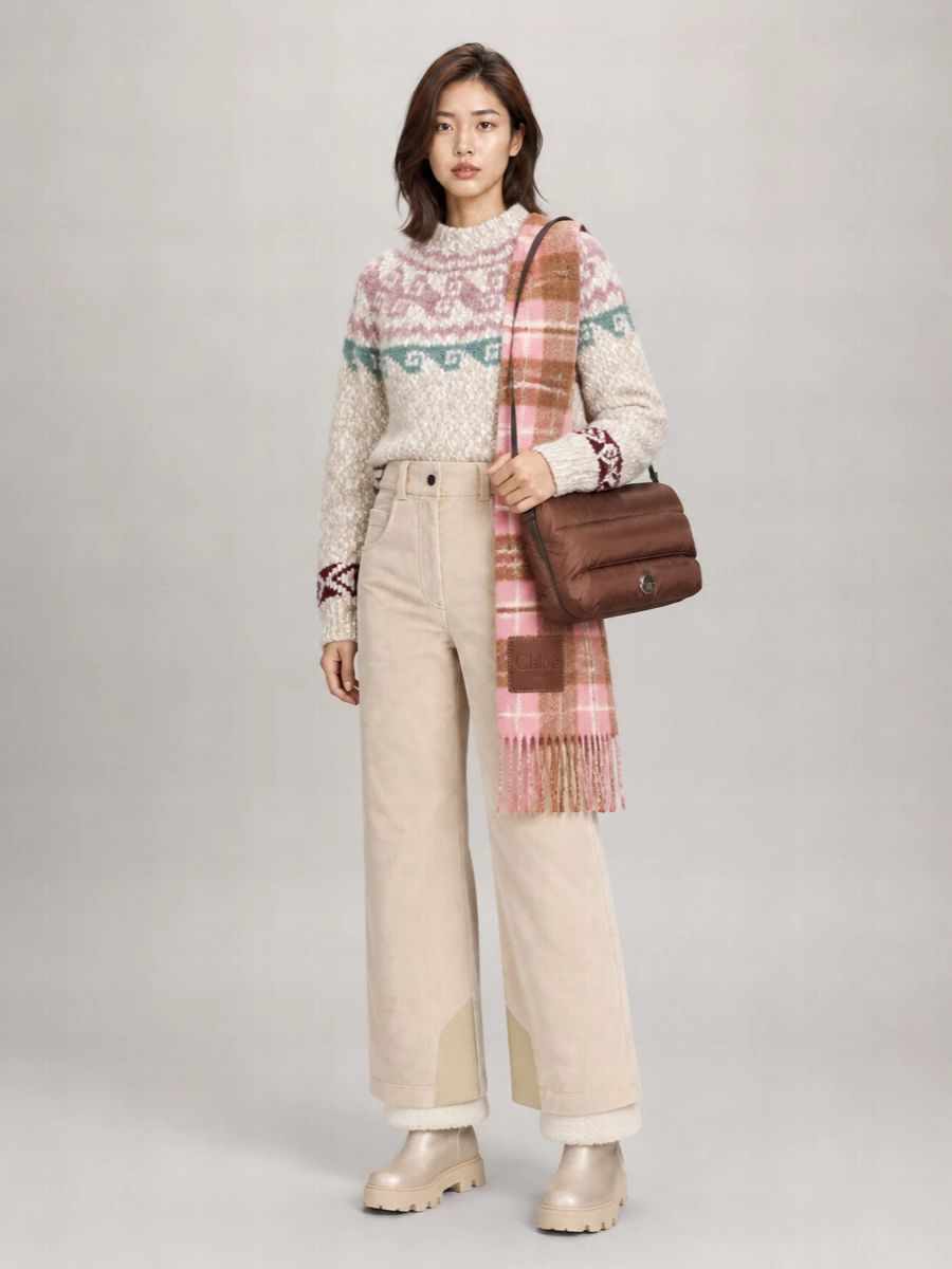 Moncler Grenoble Bouclé Knit Fair Isle Jacquard Wool-Blend Sweater