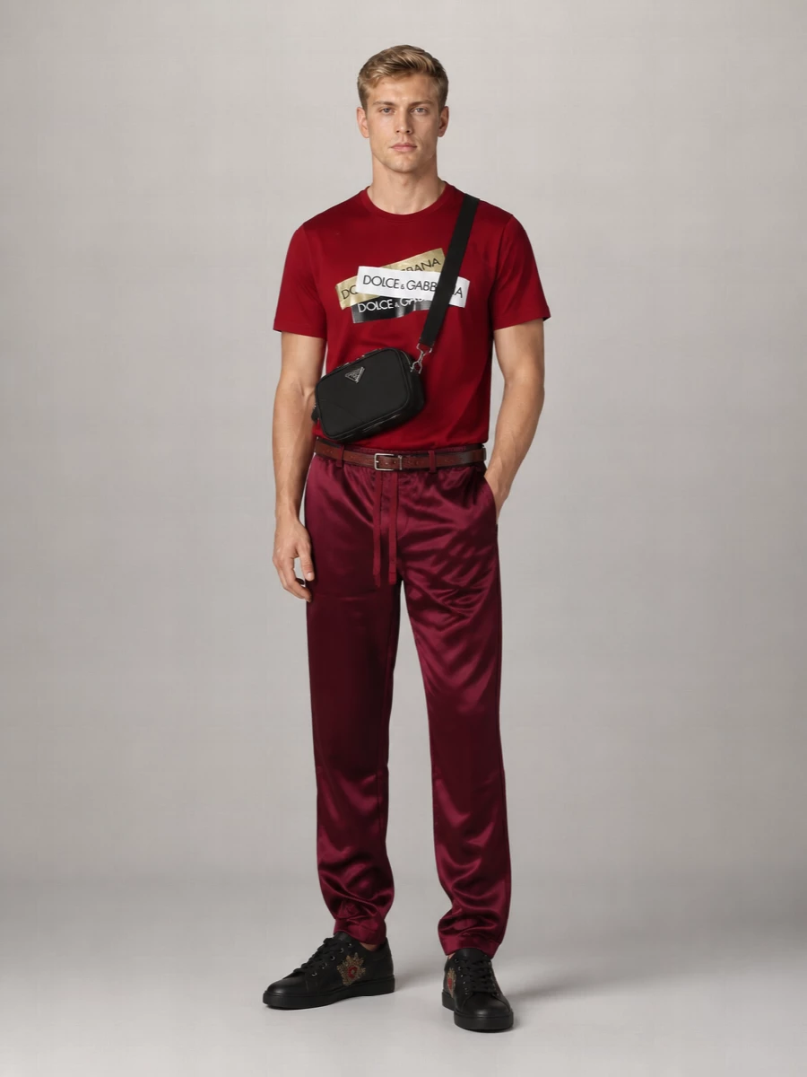Dolce&Gabbana Cotton Logo Tape Crew Neck T-Shirt