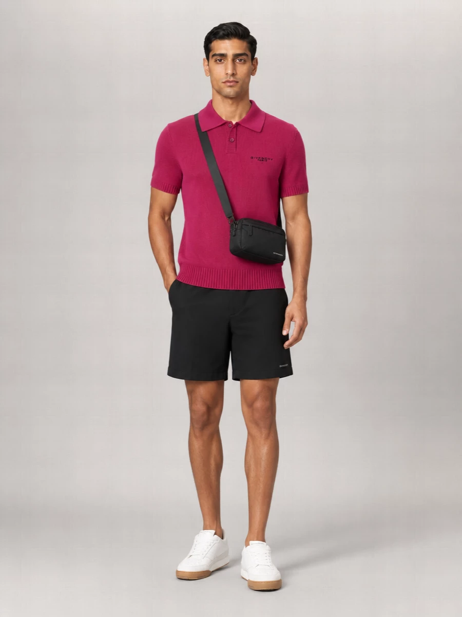 Givenchy Cashmere Wool Short-Sleeve Polo Shirt