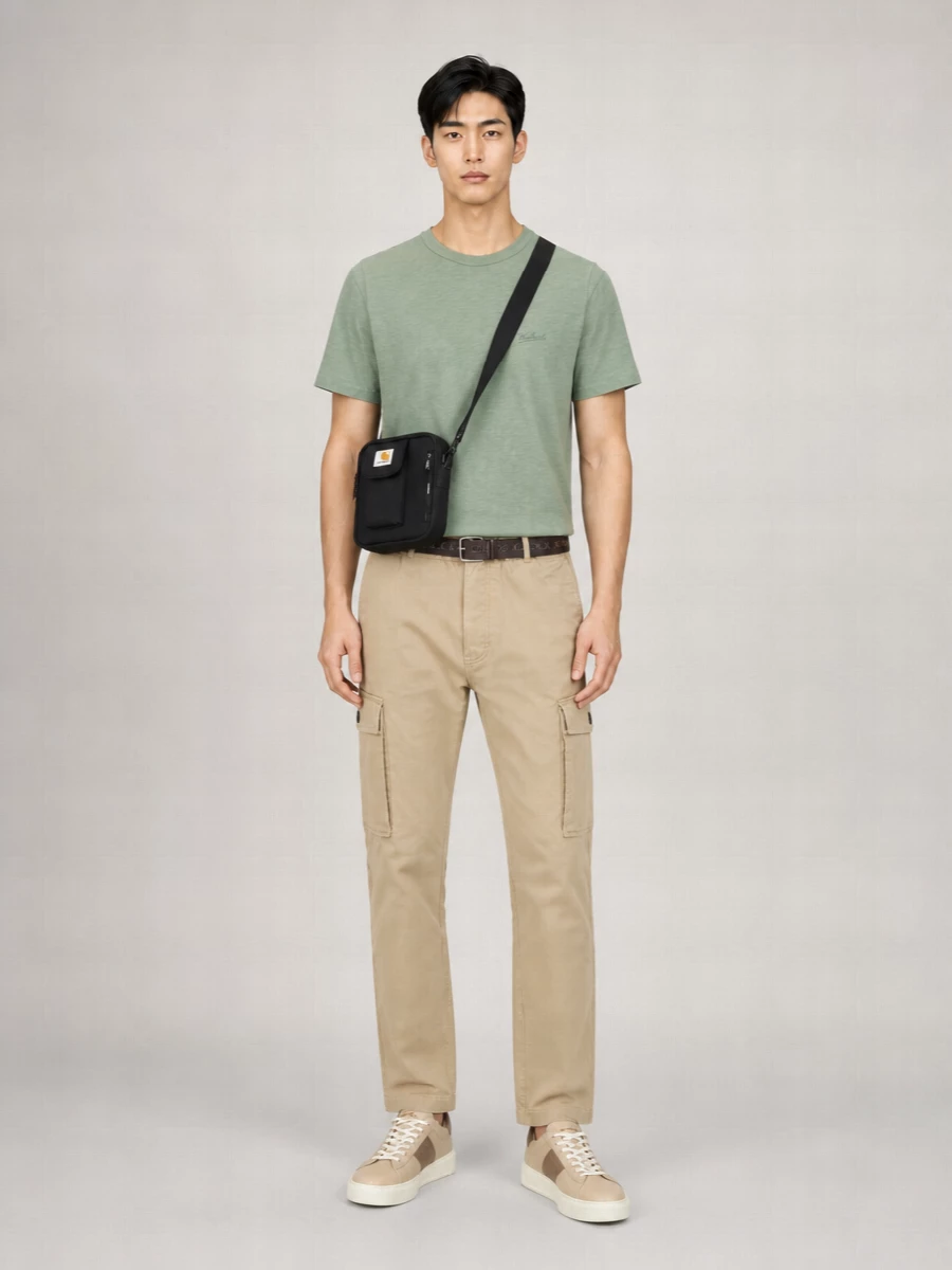 Woolrich Cotton Belted Cargo Trousers