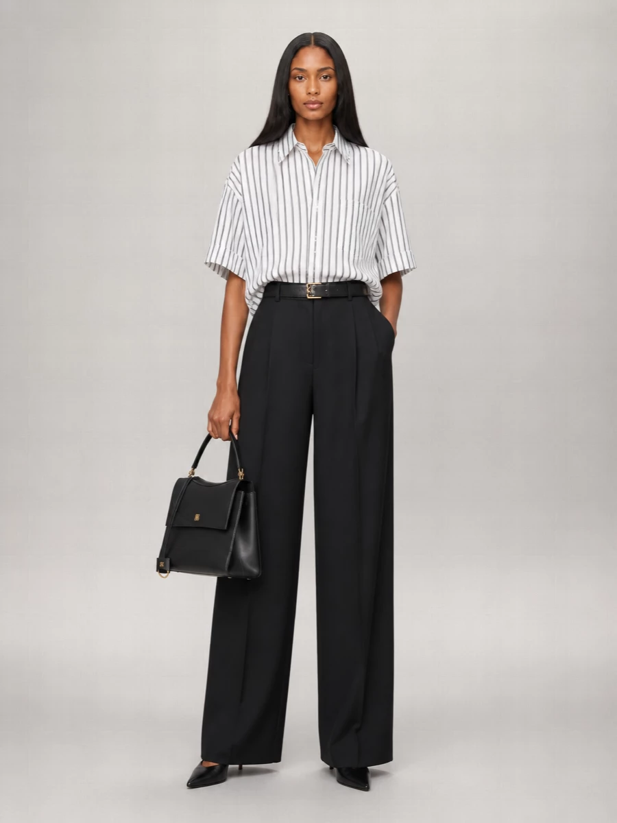 Balenciaga Striped Cotton Loose-Fit Short-Sleeve Shirt