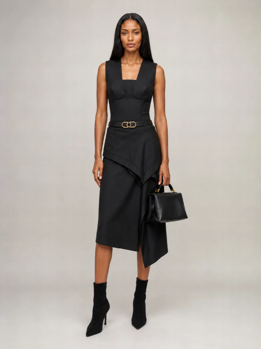 Ferragamo Wool Asymmetric Skirt