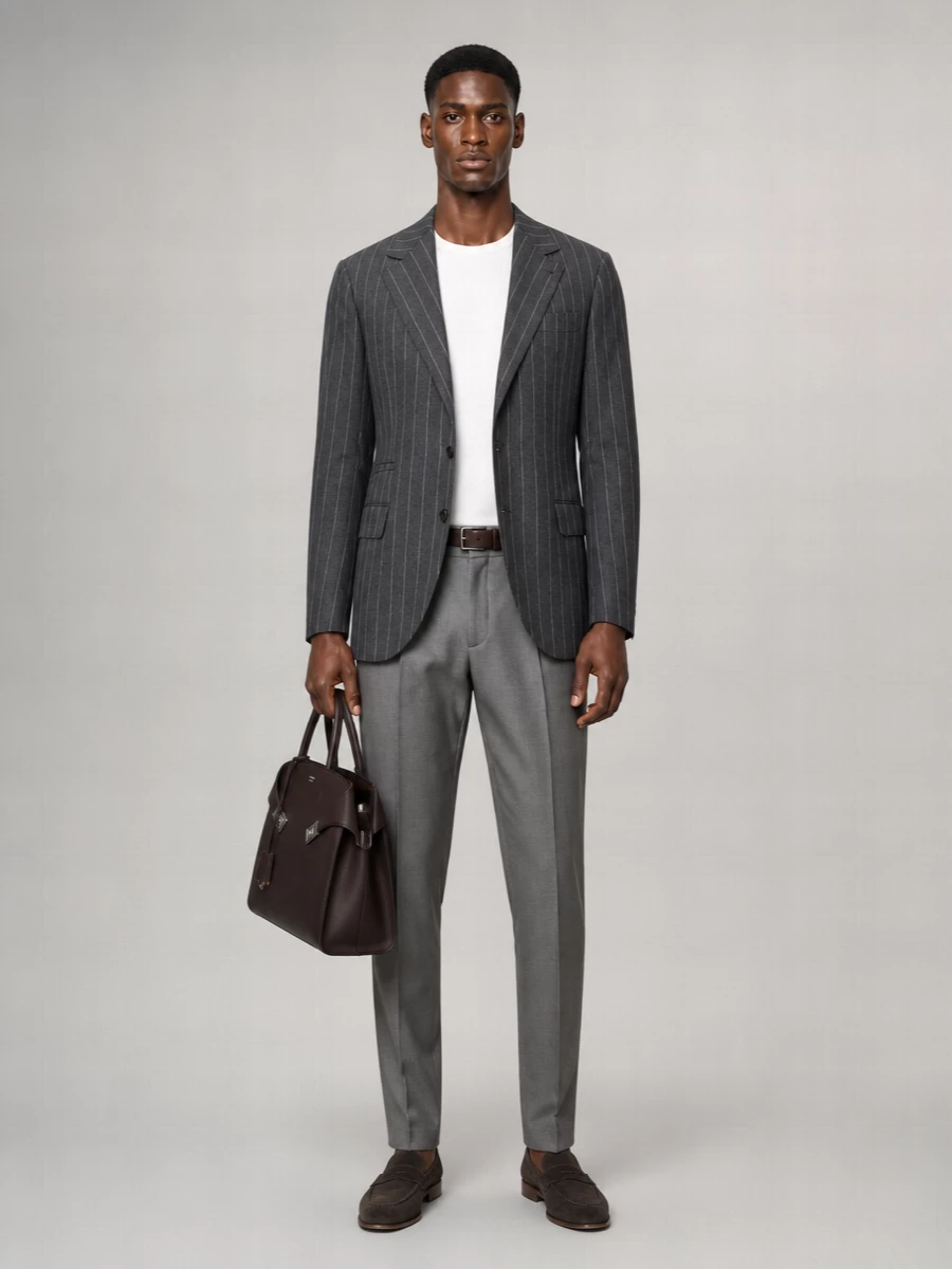Brunello Cucinelli Pinstripe Single-Breasted Suit Jacket