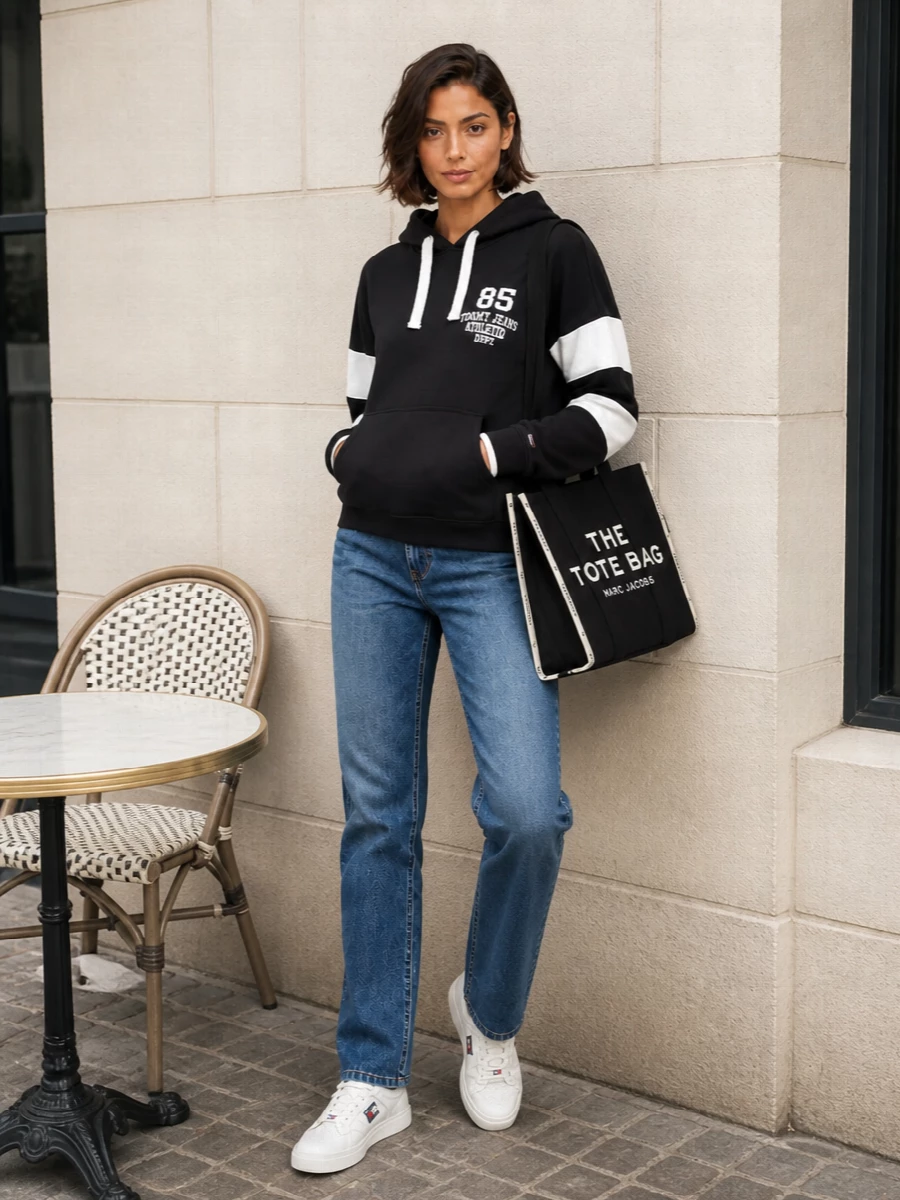 Tommy hoodie apc jeans preppy sneakers