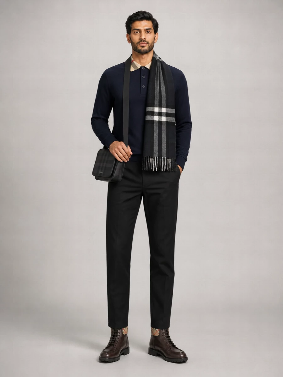 Burberry Cotton Slim-Fit Long-Sleeve Polo Shirt