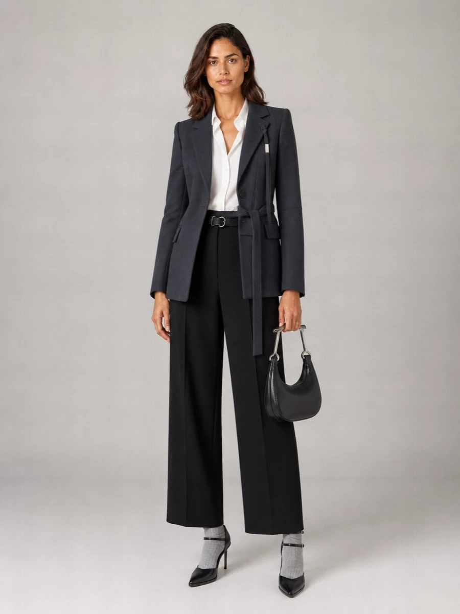 Ann Demeulemeester Virgin Wool Asymmetric Tailored Blazer