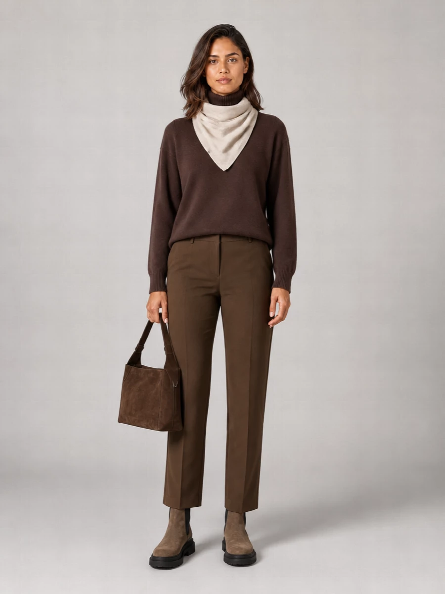 Brunello Cucinelli Cashmere Ribbed Cropped Turtleneck Sweater