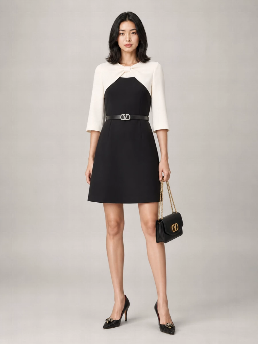 Valentino Silk-Wool Mini Dress