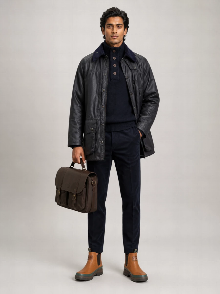 Barbour Wax Leather Briefcase