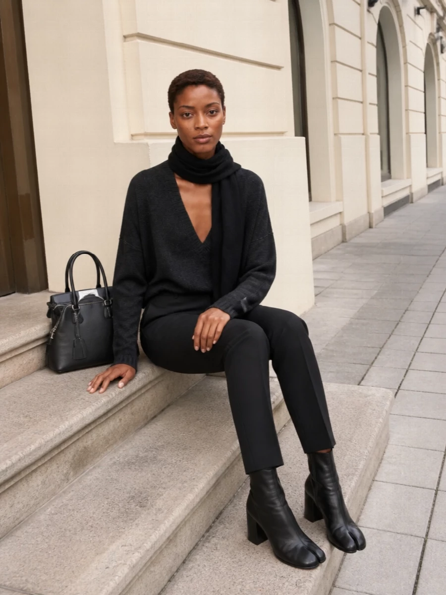 Maison margiela charcoal sweater tailored trousers