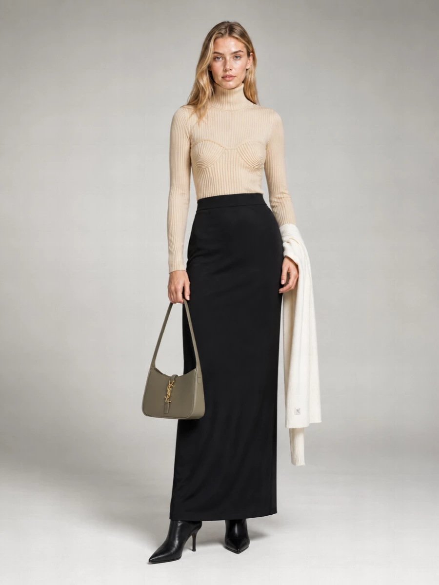 Jean Paul Gaultier Ribbed Merino Wool Turtleneck Jumper