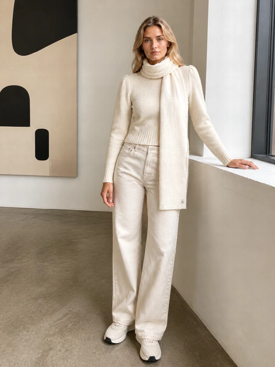 Isabel marant ivory sweatshirt wide leg trousers