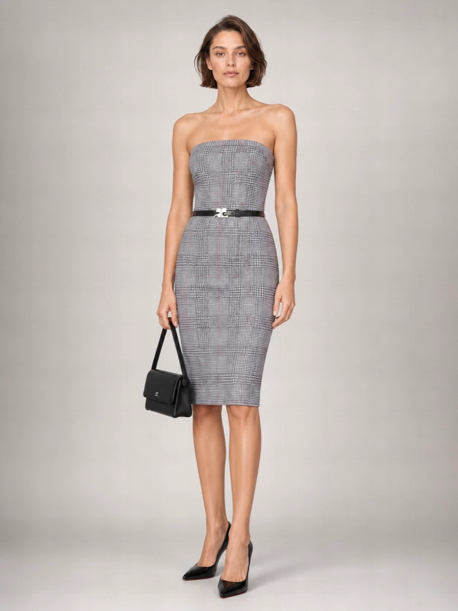Jean Paul Gaultier Printed Mesh Midi Dress