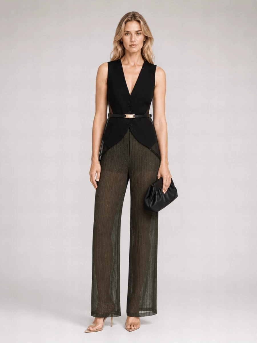 Emporio Armani Pleated Wide-Leg Trousers