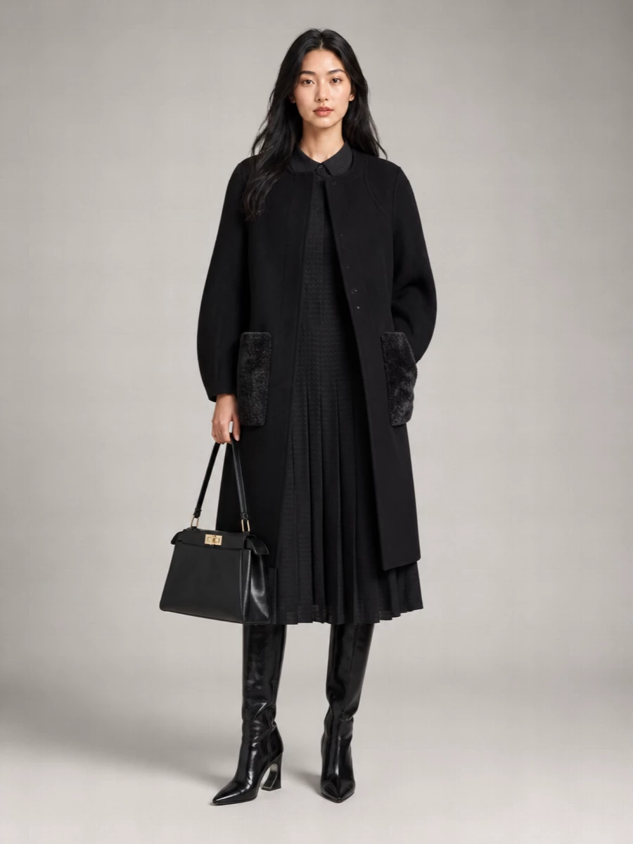 Fendi Wool Blend Single Breasted Coat