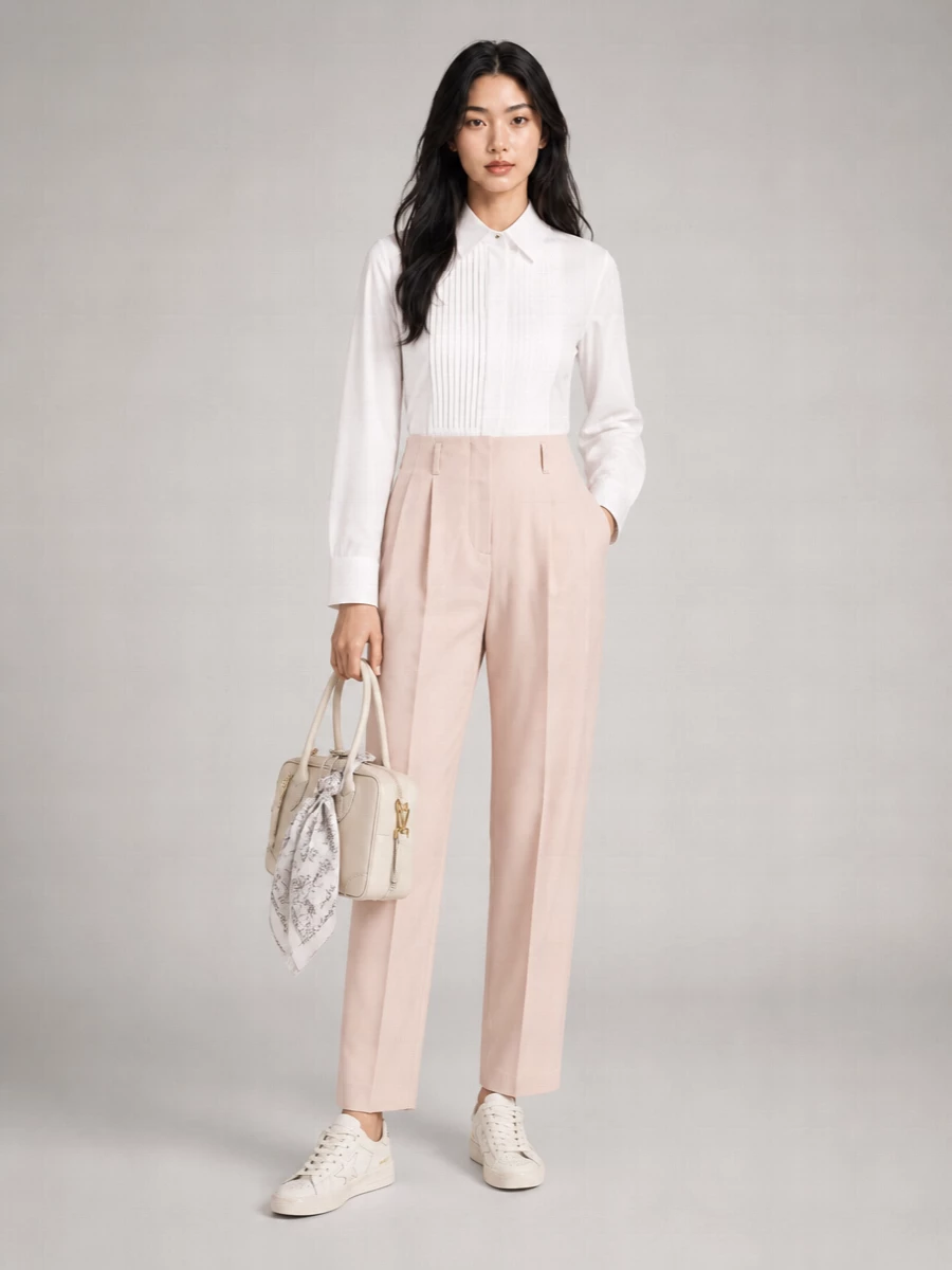 Golden Goose Virgin Wool Pleated Tailored Trousers
