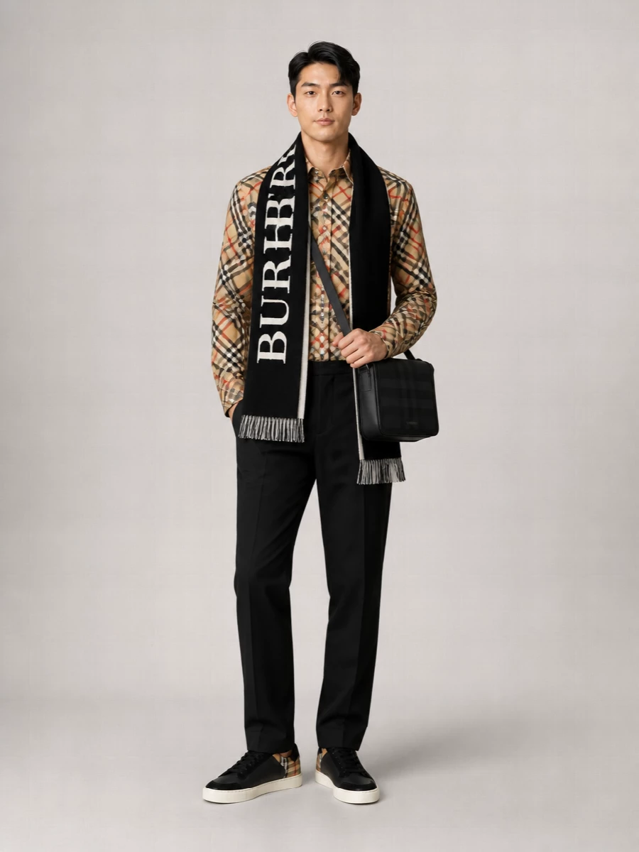 Burberry Wool Checked Oversized Shirt
