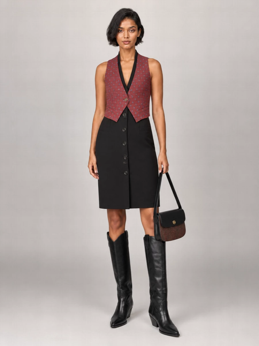 Etro Patterned Wool Blend Vest