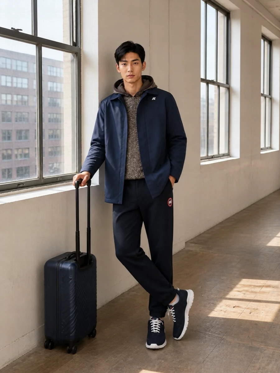 K way navy coat canada goose pants kiton sneakers