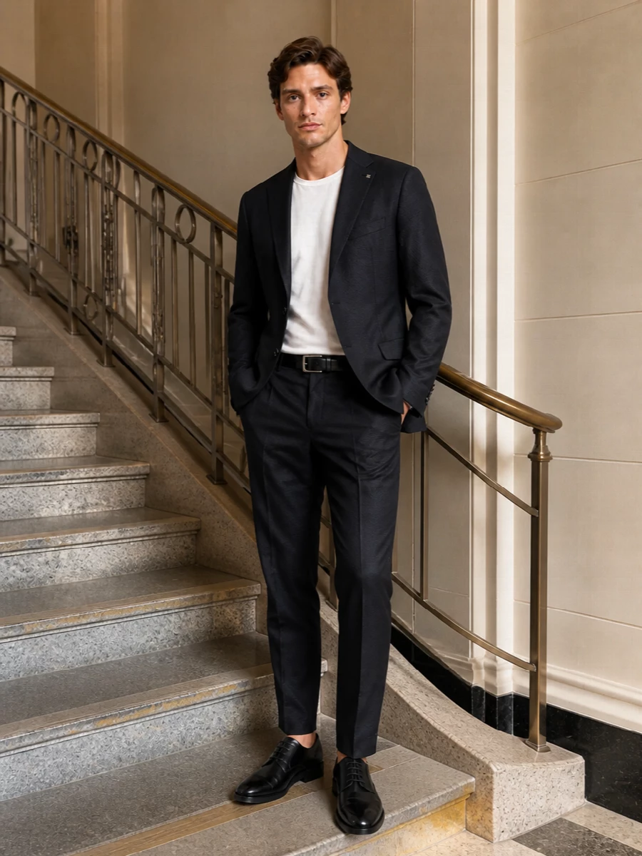 Tagliatore charcoal blazer tailored trousers