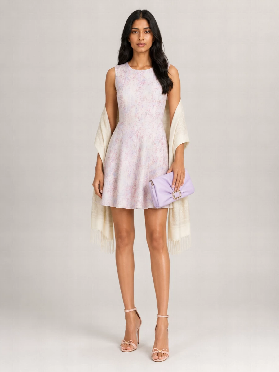Alberta Ferretti Silk Sleeveless Floral-Print Mini Dress