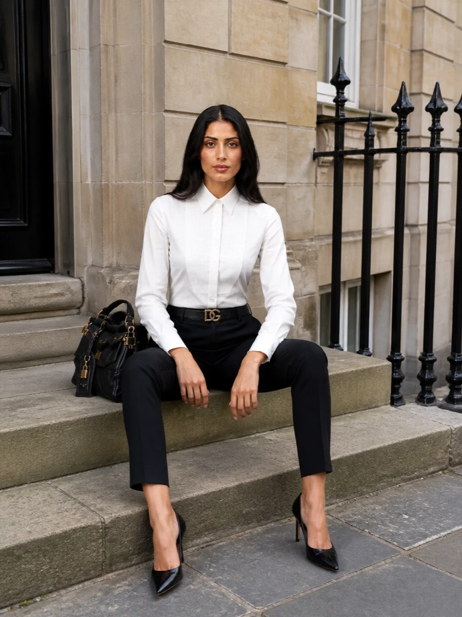 Dolce gabbana black tuxedo trouser outfit women