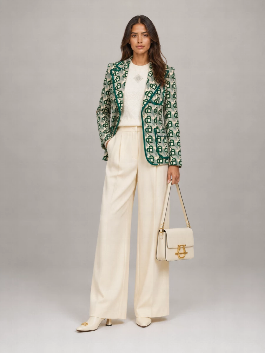 Casablanca Embroidered Single-Breasted Blazer