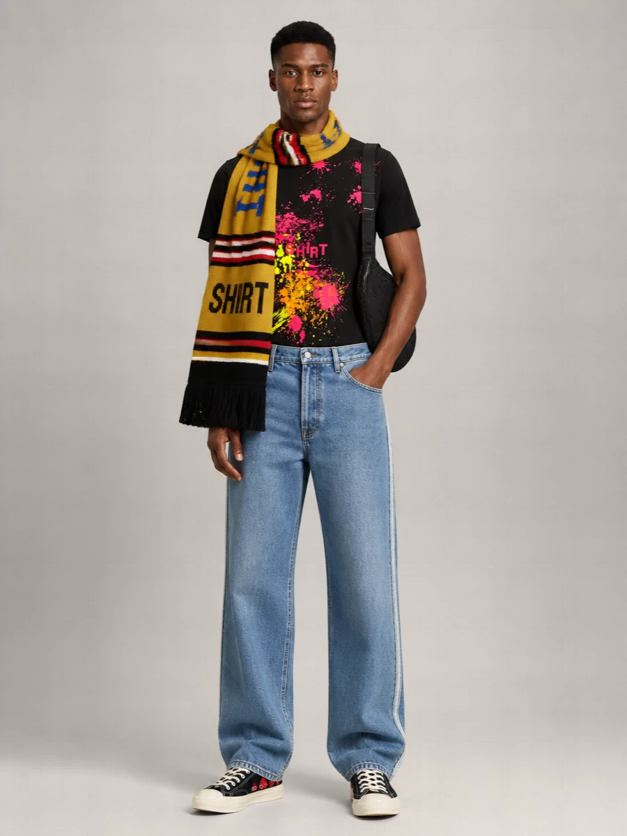 Comme Des Garçons Intarsia Scarf