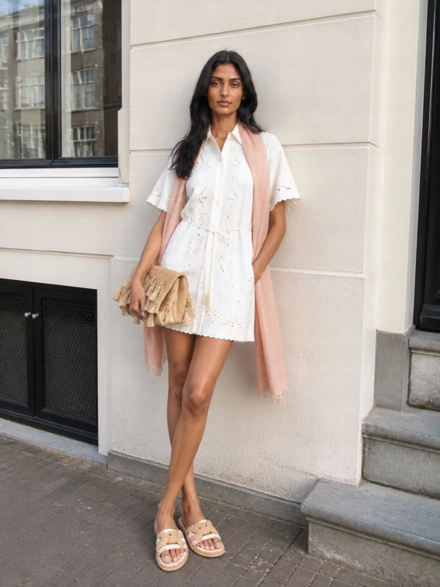 Forte forte embroidered shirt dress outfit