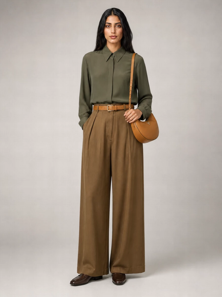 Dries Van Noten Pleated Wide-Leg Trousers