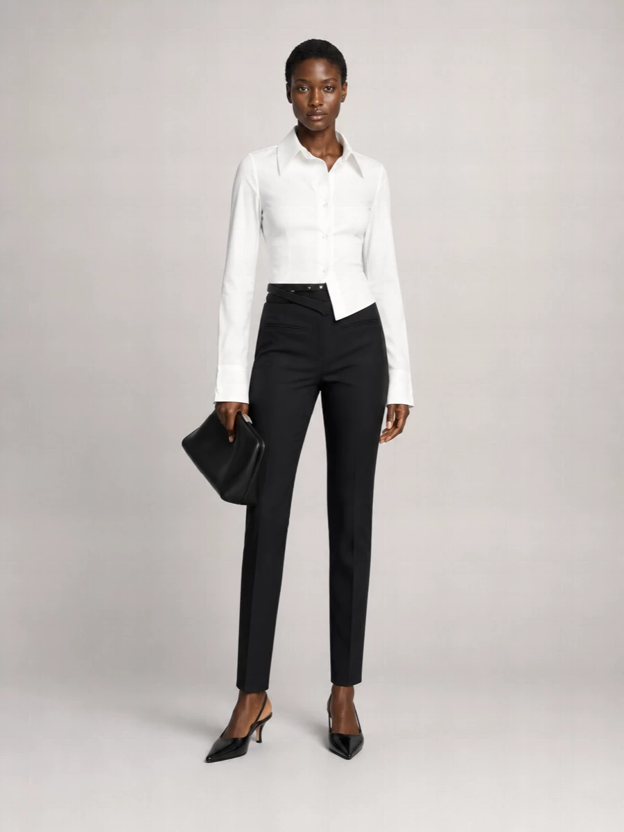 The Attico Cotton Asymmetric Oversized Long-Sleeve Shirt