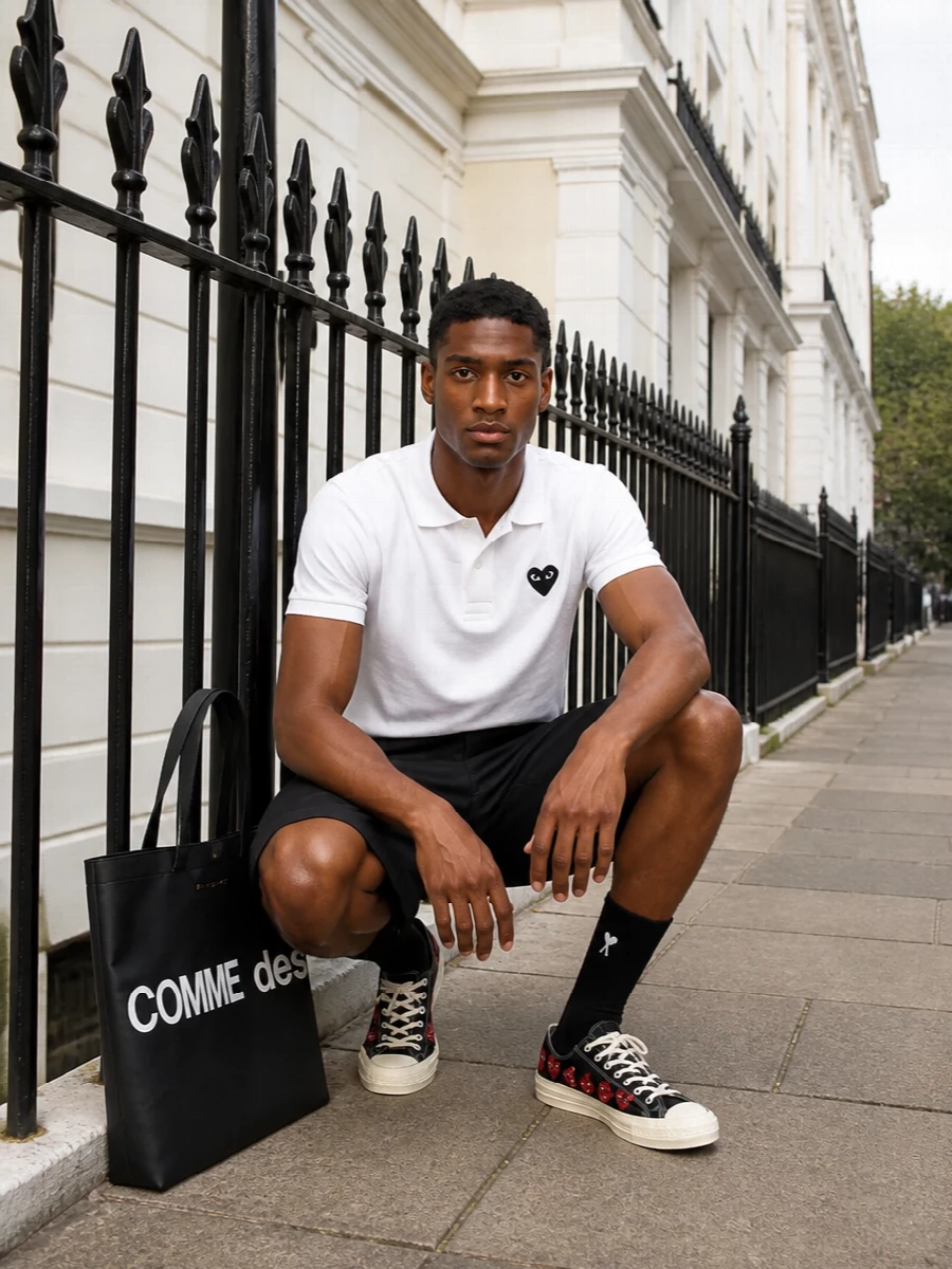 Comme des garcons play polo black tailored shorts