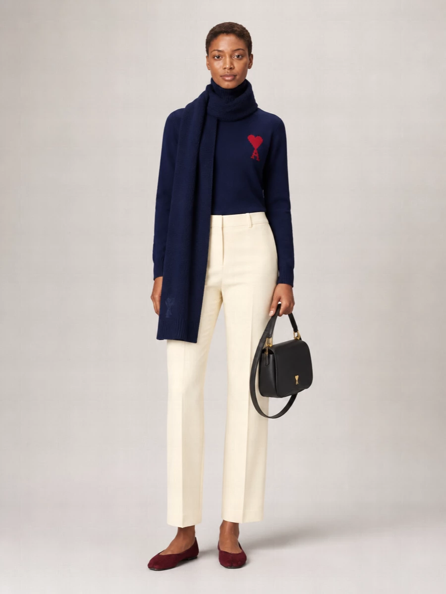 Ami Paris Wool Funnel Neck Sweater