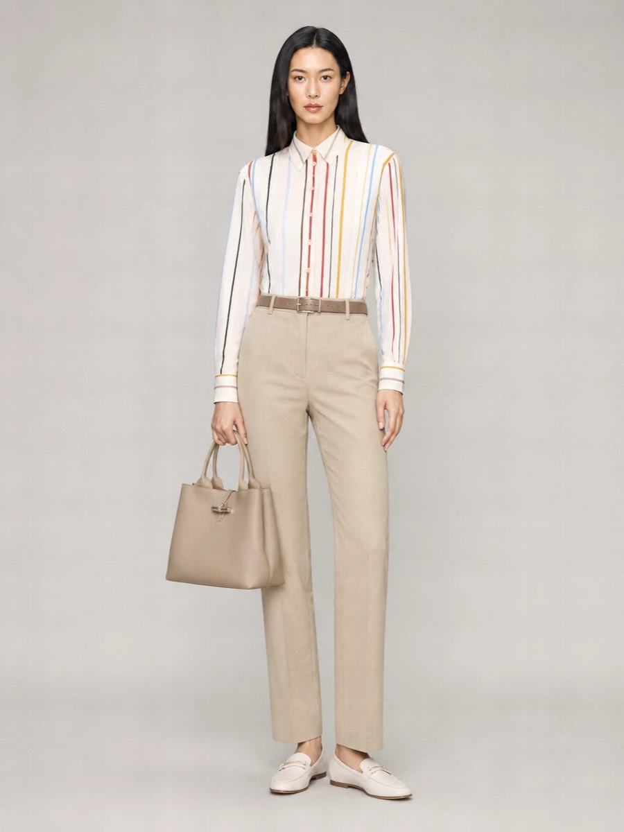 Paul Smith Linen Wide Leg Tailored Trousers
