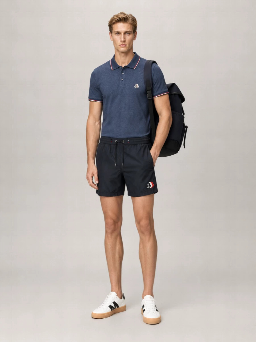 Moncler Logo-Patch Swim Shorts