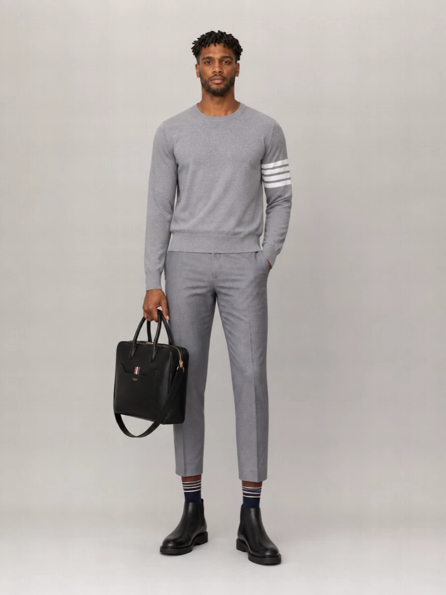 Thom Browne Crewneck Sweater Stripe Detail